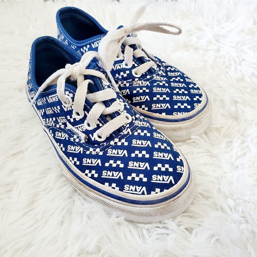 Vans Authentic True Blue Logo Repeat Skater Shoes Siz